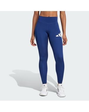 adidas Train Essentials Big Logo Full-Length Leggings - Blue