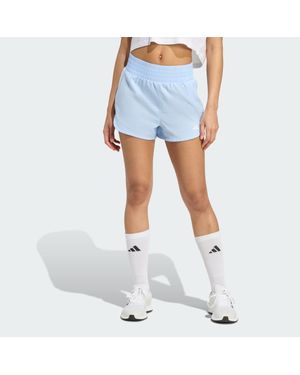 adidas Pacer Training 3-Stripes Woven High-Rise Shorts - Blue