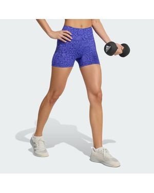 adidas Optimé Snake Short Leggings - Blue