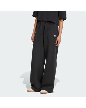 adidas Pantalón De Felpa Y Pata Ancha Essentials - Negro