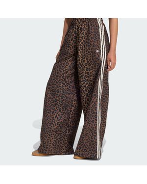 adidas Leopard Firebird Oversized Track Tracksuit Bottoms - Brown