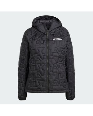 adidas Terrex Xperior Primaloft Insulated Hooded Long Sleeve Waterproof Jacket - Black