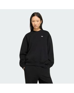 adidas Essentials Crew Long Fleece Os Sweatshirt - Black