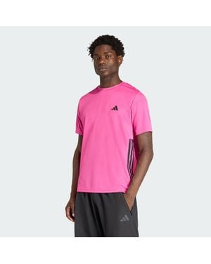adidas Workout Essentials Base 3-Stripes T-Shirt - Pink