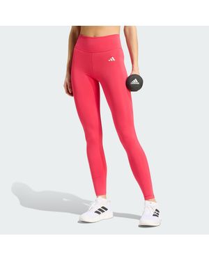 adidas Optimé Essentials Stash Pocket Full-Length Leggings - Red