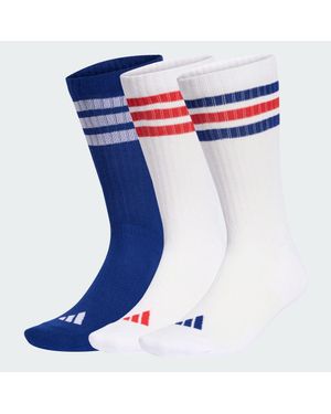 adidas 3-Stripes Cushioned Sportswear Crew Socks 3 Pair Pack - Blue