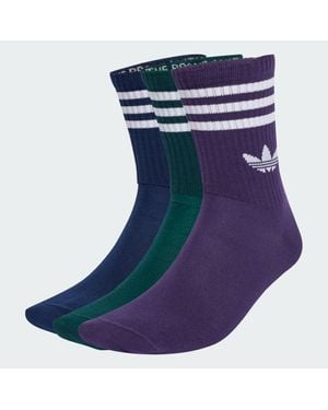 adidas 3-Stripes Crew Socks 3 Pairs - Blue