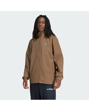 adidas Terrex Multi Essentials 2 Layer Rain Jacket - Brown