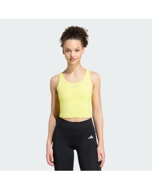 adidas 3 Stripes Studio All Me Light Support Tank Top - Green