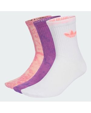adidas Tie Dye Crew Socks 3 Pairs - Purple