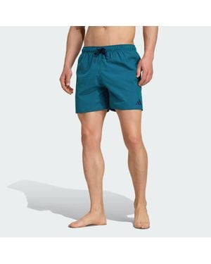 adidas Seersucker Stripy Swim Shorts 5-Inch - Blue