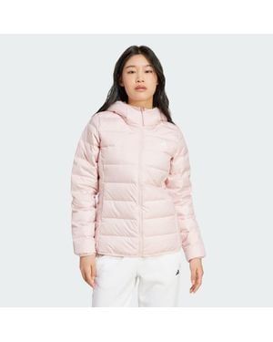 adidas Essentials Light Down Hooded Jacket - Pink