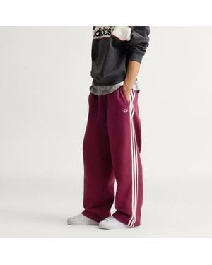 adidas Pantalones De Chándal Con Diseño De 3 Bandas Y Dobladillo Abierto Adisignature - Morado