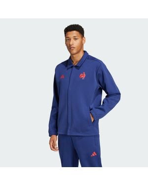 adidas France Travel 3-Stripes Coach&#39;S Jacket - Blue