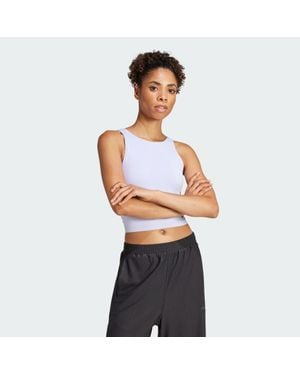 adidas Originals Yoga Crop Tank With Inner Shelf Bra - Blue
