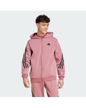adidas Future Icons 3-Stripes Full Zip Hoodie - Pink
