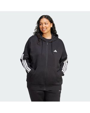 adidas Essentials 3-Stripes Hoodie Plus Size Hoodies - Black