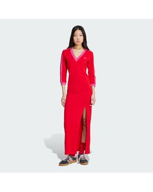 adidas Adicolor Classics 3-Stripes Maxi Dress - Red