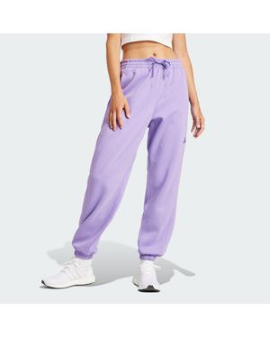 adidas Essentials 3-Stripes French Terry Cuffed Joggers - Purple