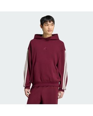 adidas Sudadera Con Capucha Kit 3 Stripes - Rojo