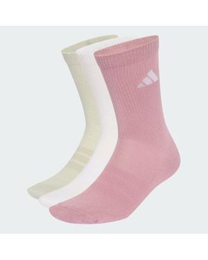 adidas Cushioned Sportswear Crew Socks 3 Pair Pack - Pink
