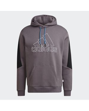 adidas Future Icons Embroidered Badge Of Sport Fleece Hoodie - Grau