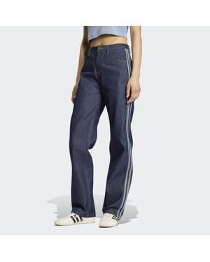 adidas Firebird Mid Rise Straight Denim Pant - Blue