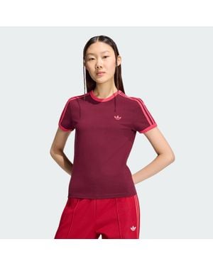 adidas Originals 3 Stripes Slim Tee - Red
