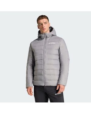 adidas Terrex Multi Essentials Climawarm Light Down Hooded Jacket - Grey