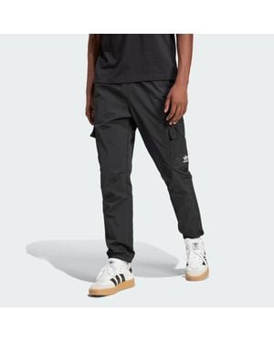 adidas Trefoil Essentials Woven Cargo Tracksuit Bottoms - Black