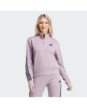 adidas Iconic Wrapping 3-Stripes Snap Track Top - Purple