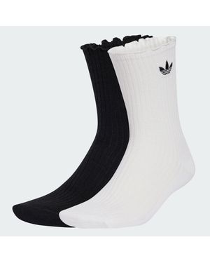 adidas Ruffle Crew Socks 2 Pairs - Black