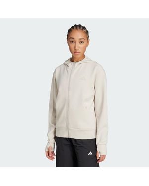 adidas Designed 4 Training Full-Zip Hooded Sweatshirt - Natural