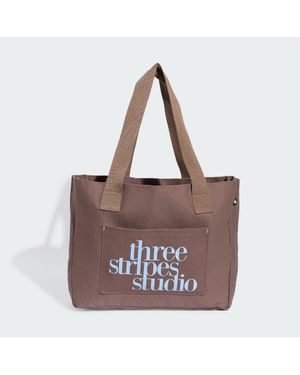 adidas Three Stripes Studio Canvas Tote Bag - Brown