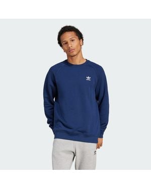 adidas Trefoil Essentials French Terry Crew Sweatshirt - Blue