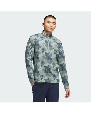 adidas Go-To Printed Quarter-Zip Sweatshirt - Blue