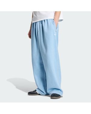 adidas Trefoil Essentials Melange Baggy Open Hem Joggers - Blue