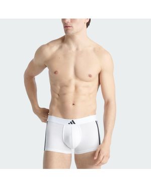 adidas Calzoncillo Bóxer Active Flex Cotton Low Rise 3 Bandas - Blanco