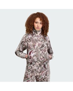 adidas Liberty London Firebird Satin Track Top - Brown