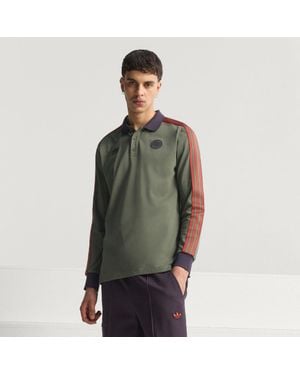 adidas Fc Bayern Terrace Icons Long Sleeve Polo Shirt - Green