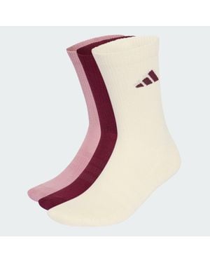 adidas Cushioned Sportswear Crew Socks 3 Pair Pack - Red