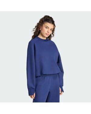 adidas Soft Lux Winter Knit Sweatshirt - Blue