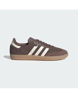 adidas Originals Samba Og Leather And Suede-Trimmed Crochet Trainers - Brown