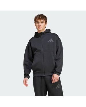 adidas Z. N.E. Full-Zip Hooded Track Jacket - Grey