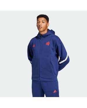 adidas France Travel Z.N.E. Full-Zip Hooded Track Top - Blue