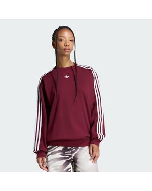 adidas Lace 3 Stripes Crew Sweatshirt - Rojo