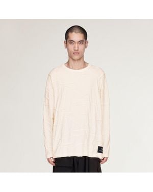 adidas Y-3 Pleated Oversized Long Sleeve T-Shirt - Natural