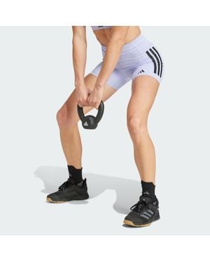 adidas Mallas Cortas Optime 1/4 3 Bandas - Blanco