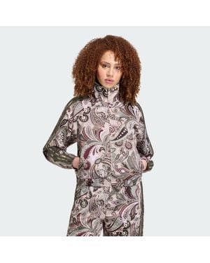 adidas Liberty London Firebird Satin Track Top - Brown