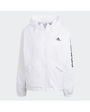 adidas Essentials Oversize Logo Windbreaker - White